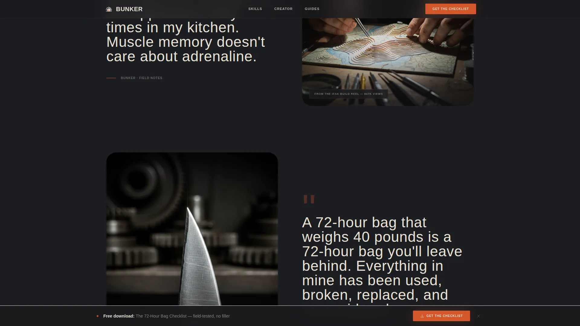 Cinematic Survival Creator Landing Page Template