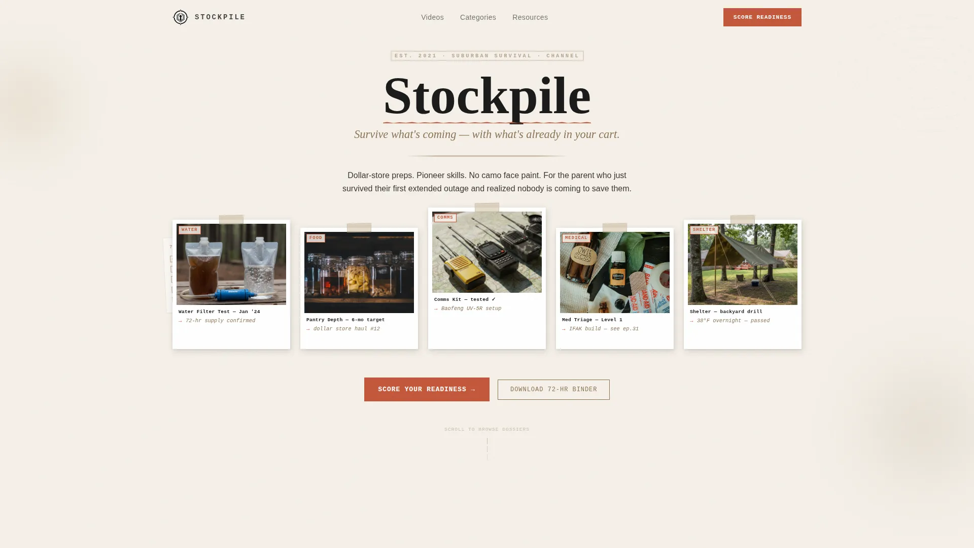 Prepper Landing Page Template | Masonry Layout