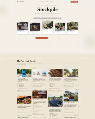 Prepper Landing Page Template | Masonry Layout