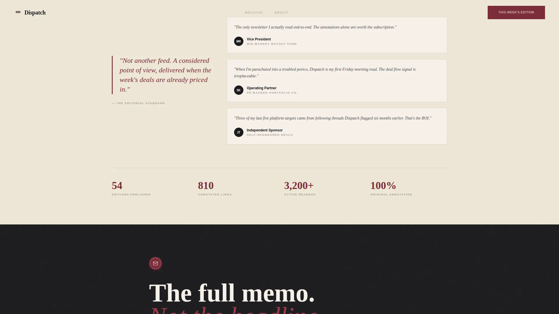 Private Equity Newsletter Landing Page Template