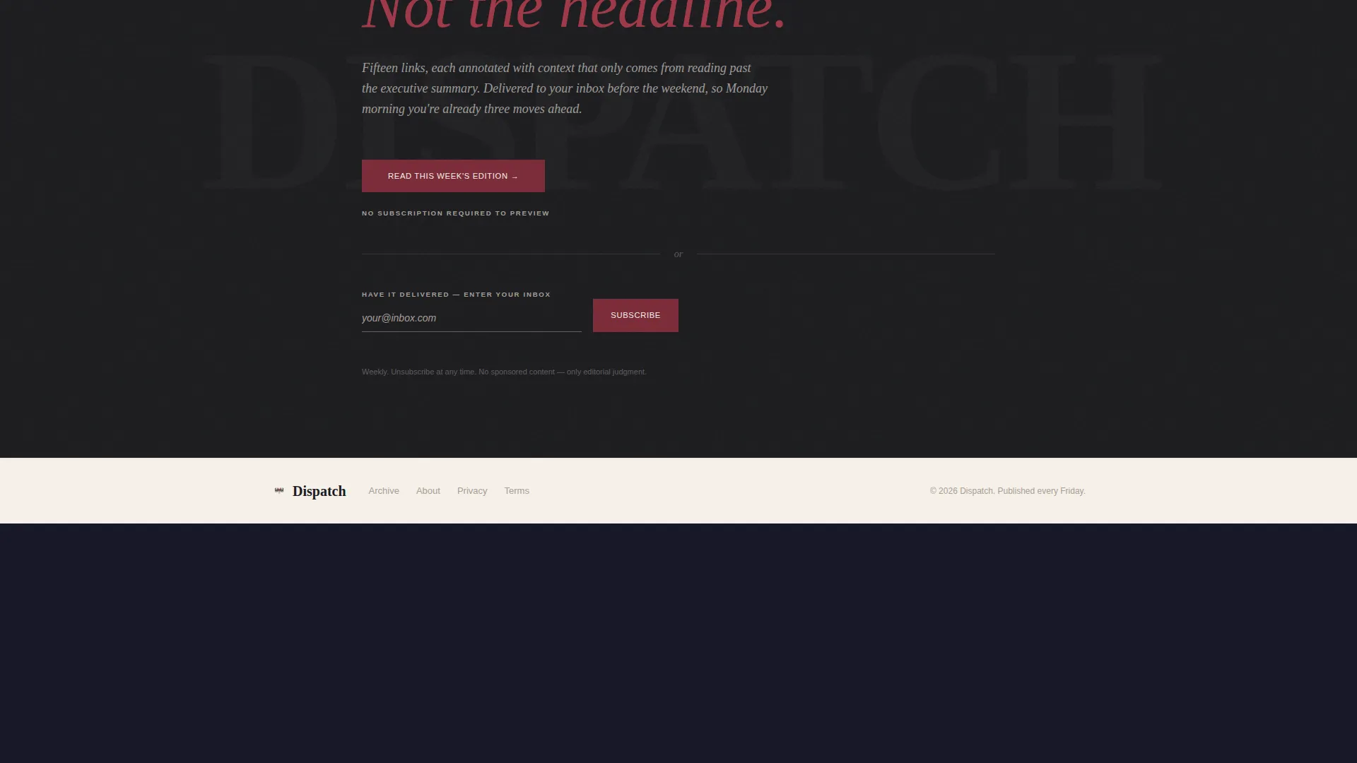 Private Equity Newsletter Landing Page Template