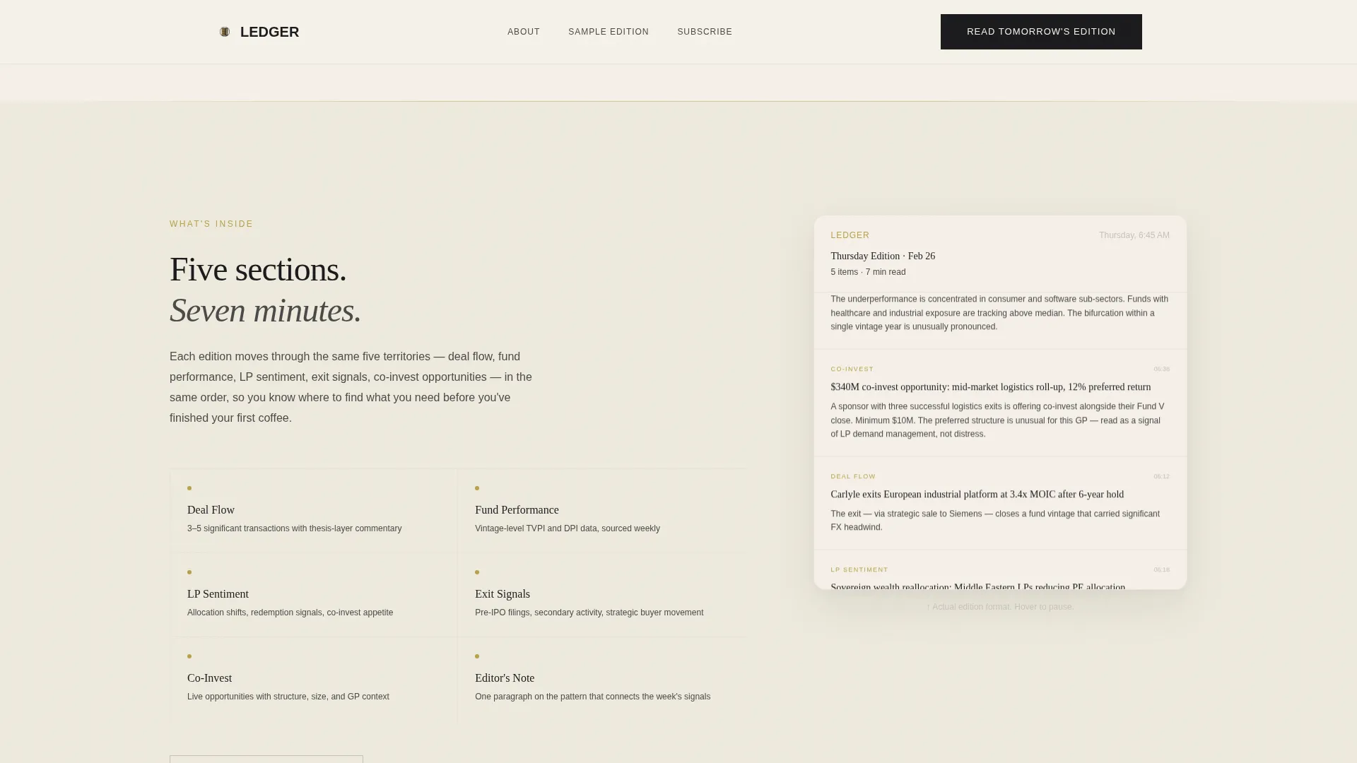 Private Equity Newsletter Landing Page Template