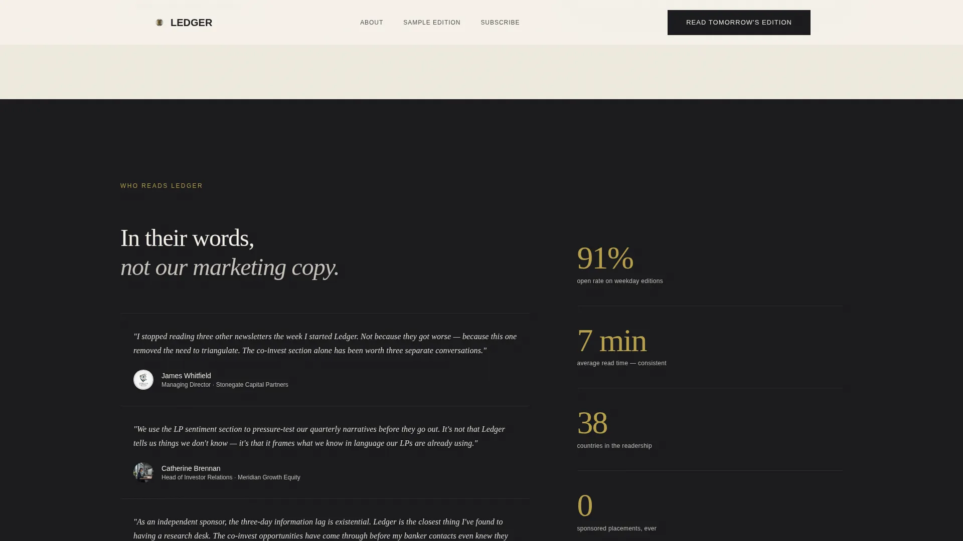 Private Equity Newsletter Landing Page Template