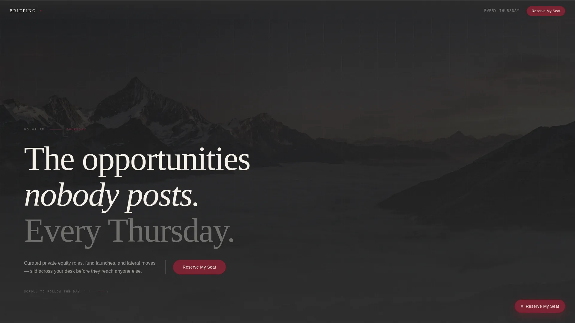 Private Equity Newsletter Pre-Launch Website Template