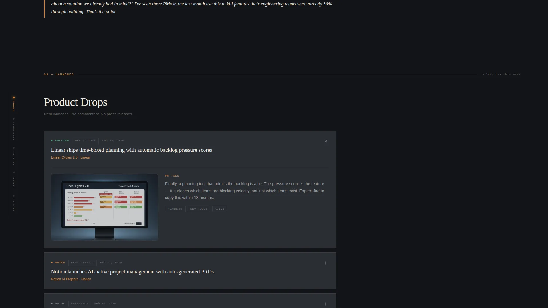 Product Management Newsletter Landing Page Template