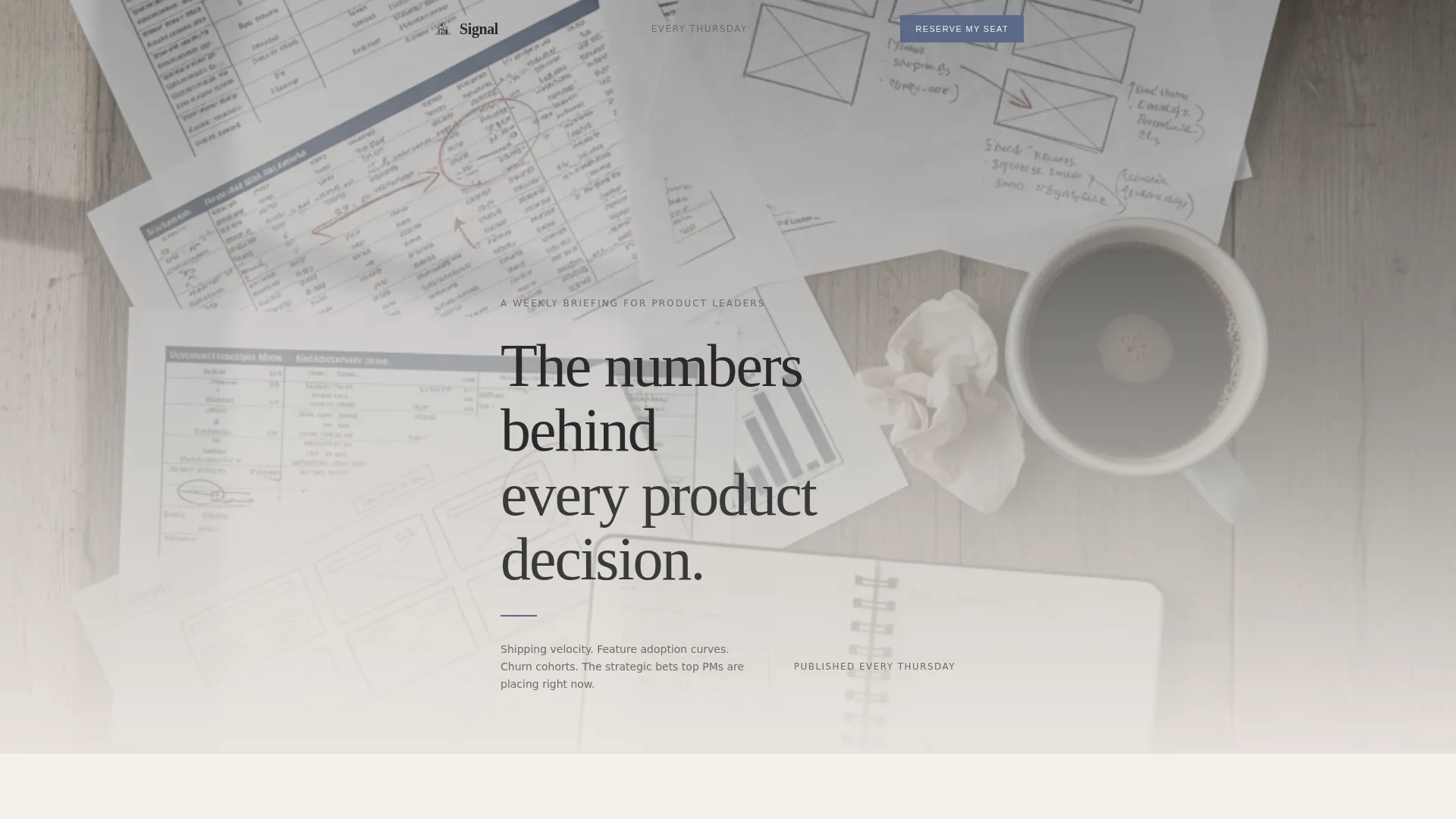 Product Management Newsletter Landing Page Template