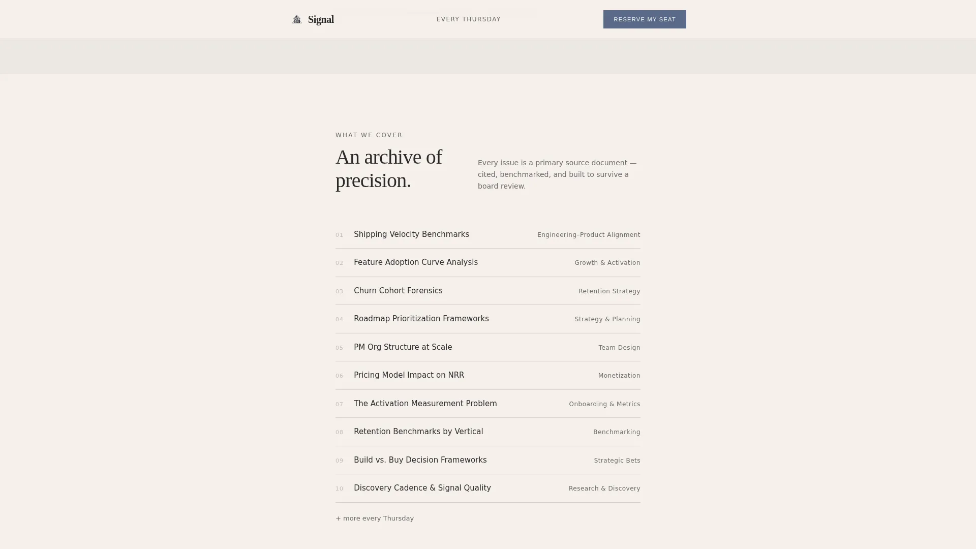 Product Management Newsletter Landing Page Template