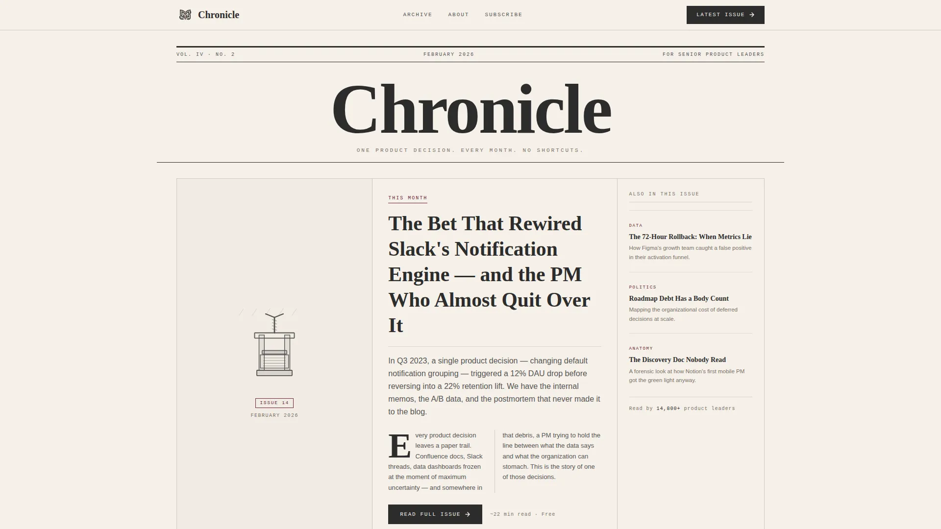 Product Management Editorial Landing Page Template