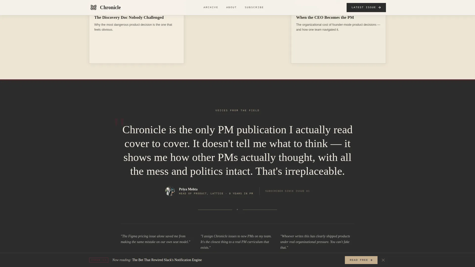Product Management Editorial Landing Page Template