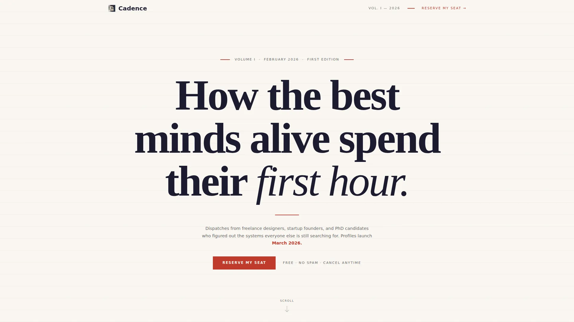 Editorial Productivity Waitlist Landing Page Template