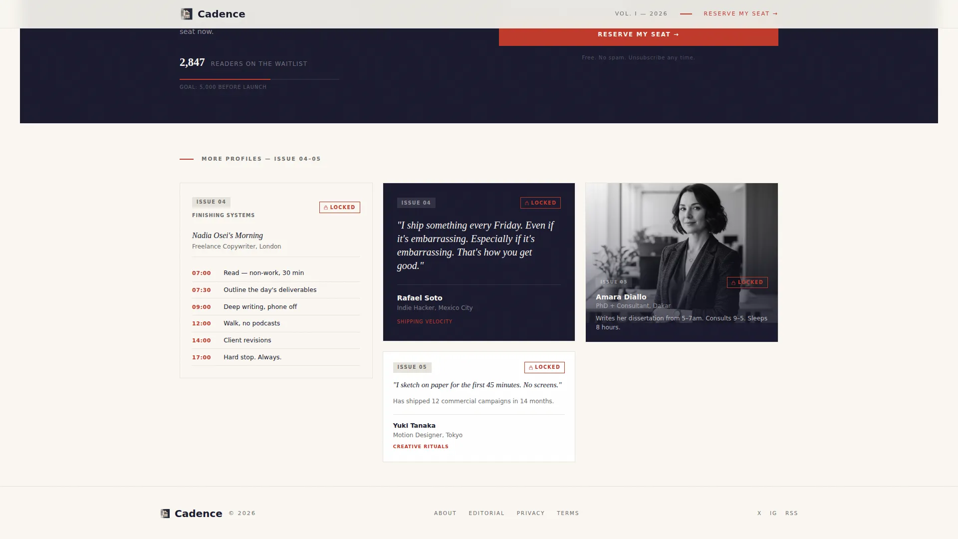 Editorial Productivity Waitlist Landing Page Template