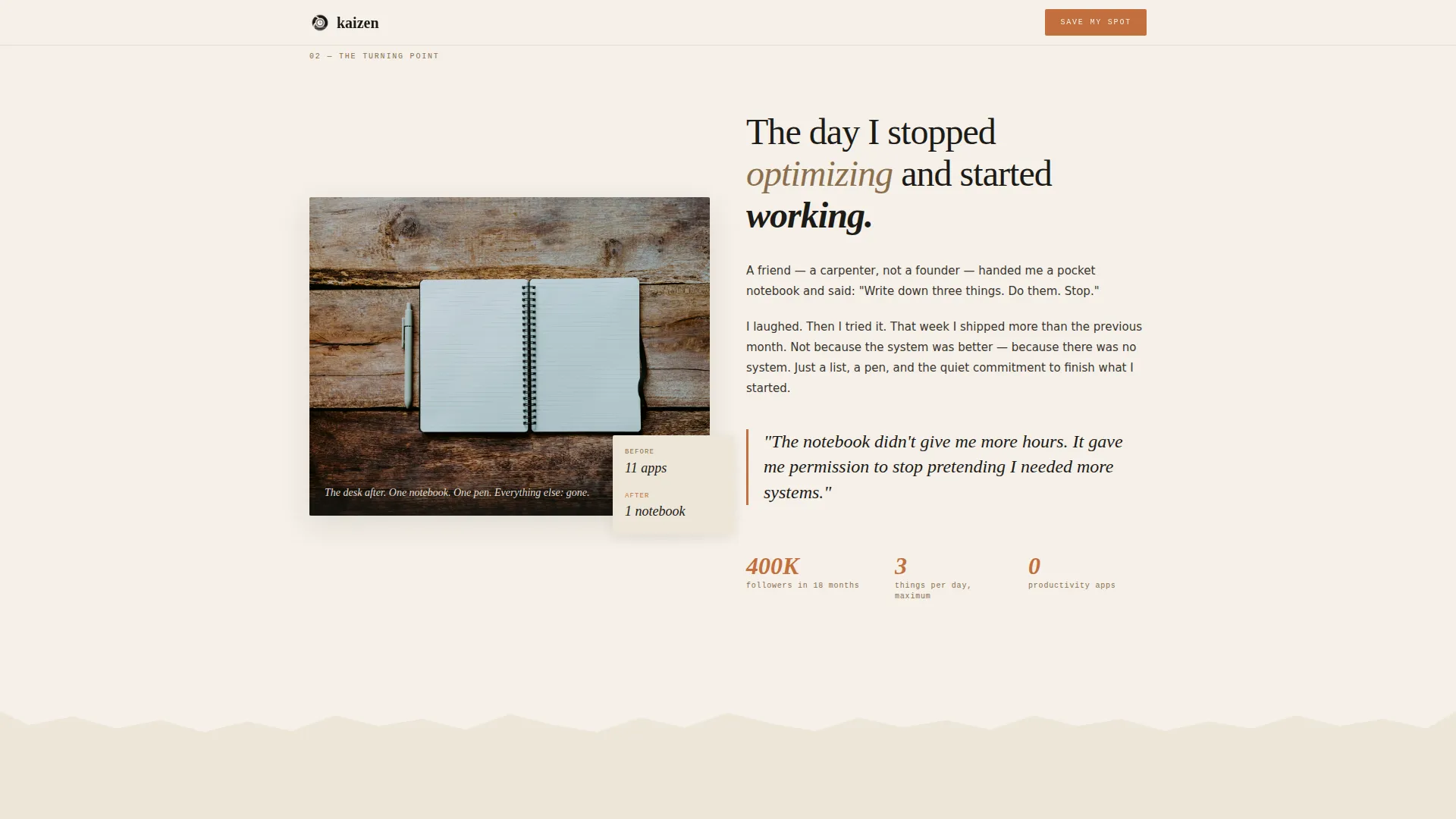 Mindful Productivity Landing Page Template
