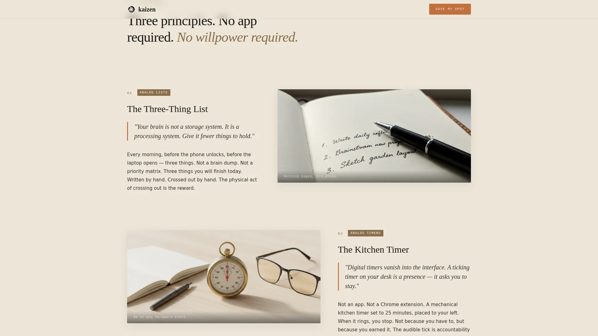 Mindful Productivity Landing Page Template