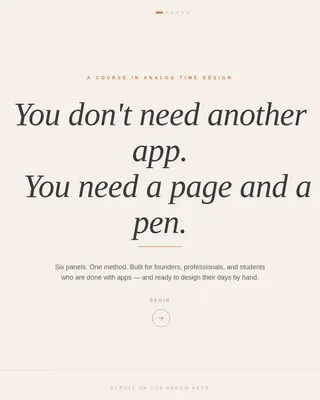 Analog Productivity Course Landing Page Template