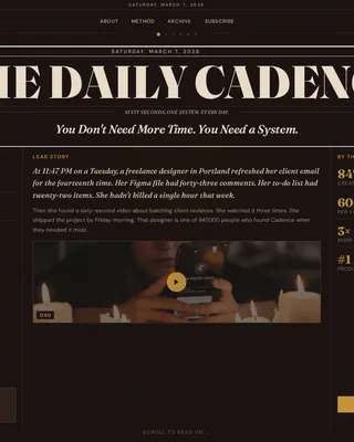 Productivity & Time Management Content Blog Website Template