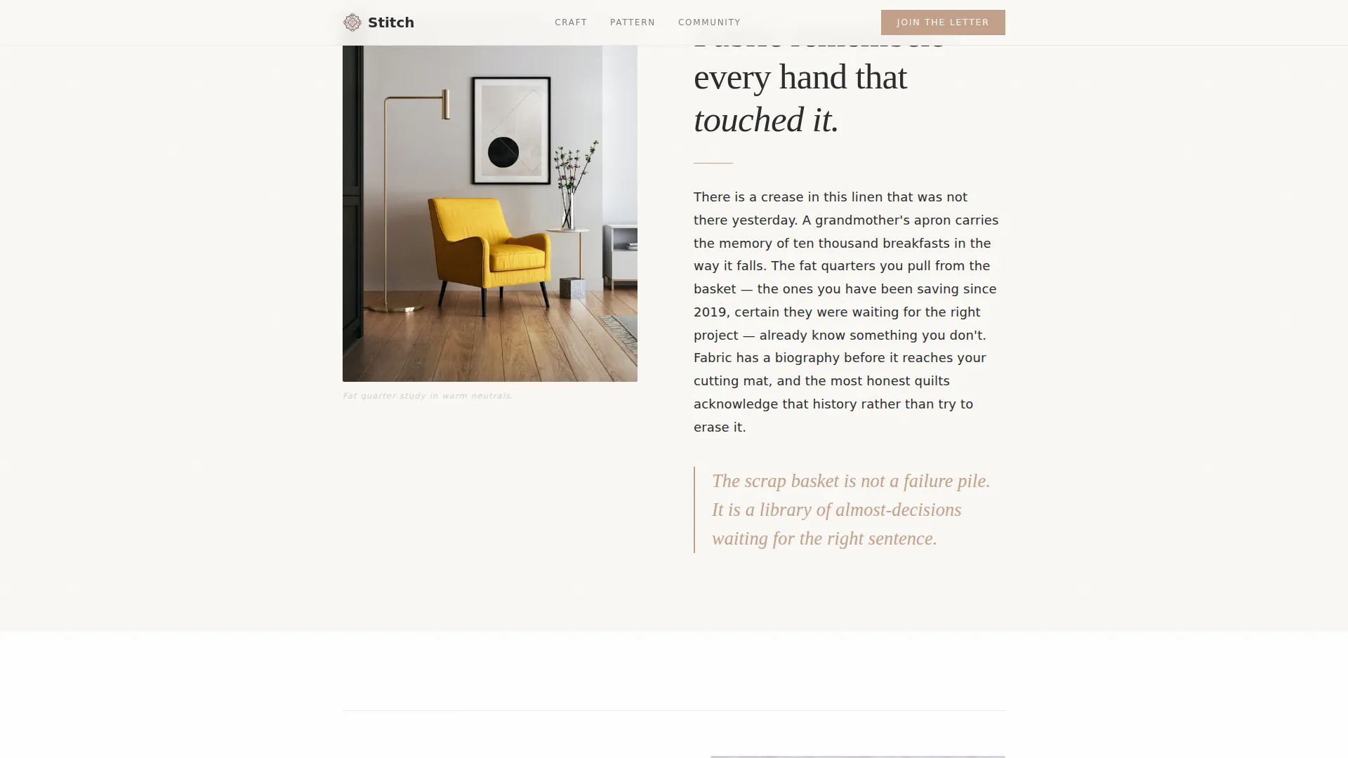 Quilting & Sewing Content Blog Website Template