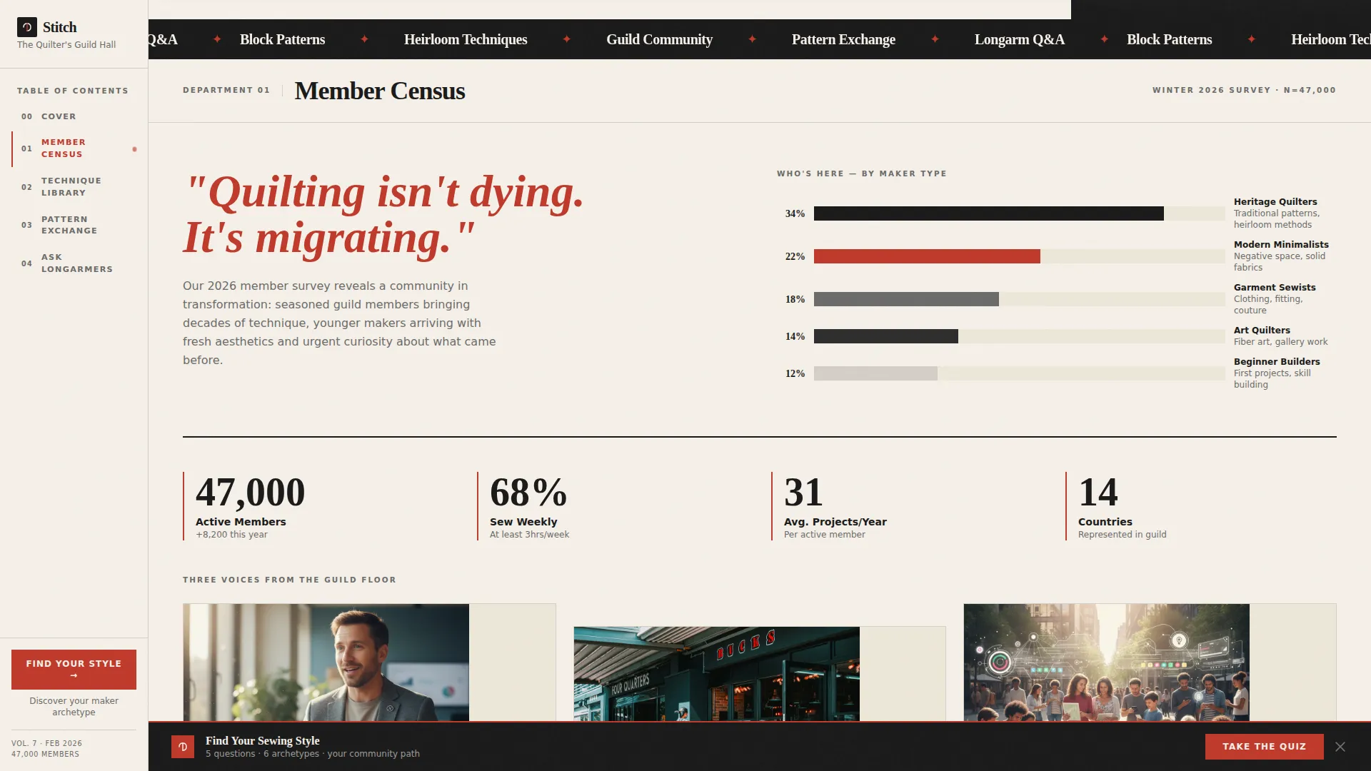 Quilting & Sewing Content Advanced Blog Website Template