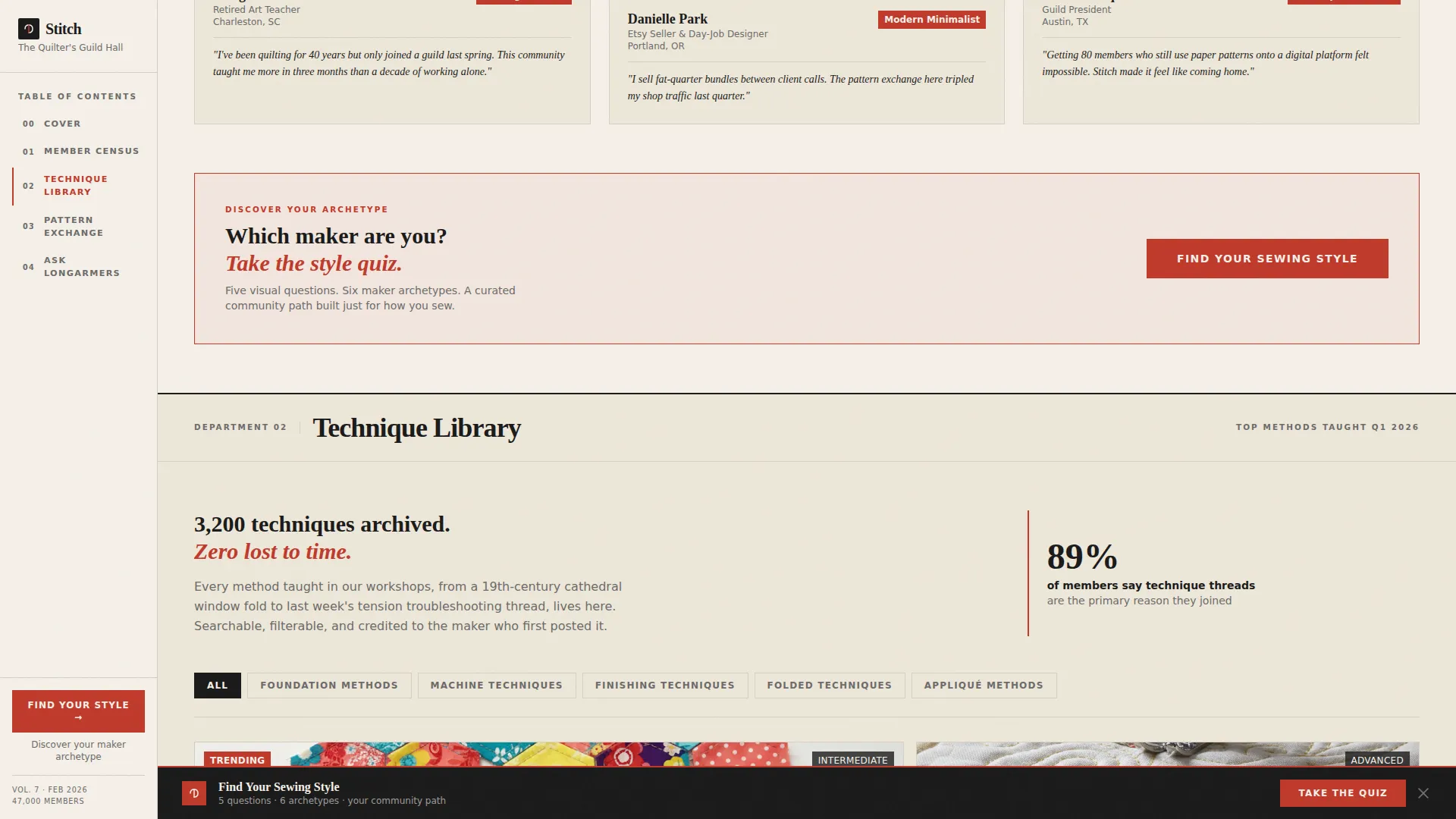 Quilting & Sewing Content Advanced Blog Website Template