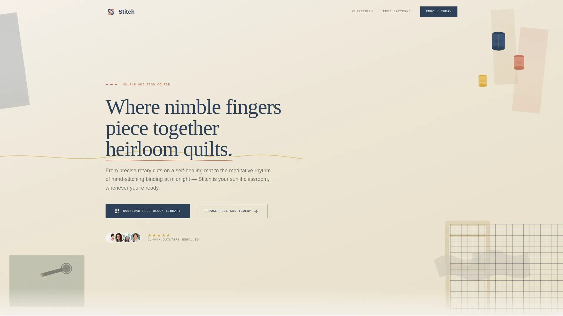 Quilting & Sewing Content Complete Blog Website Template