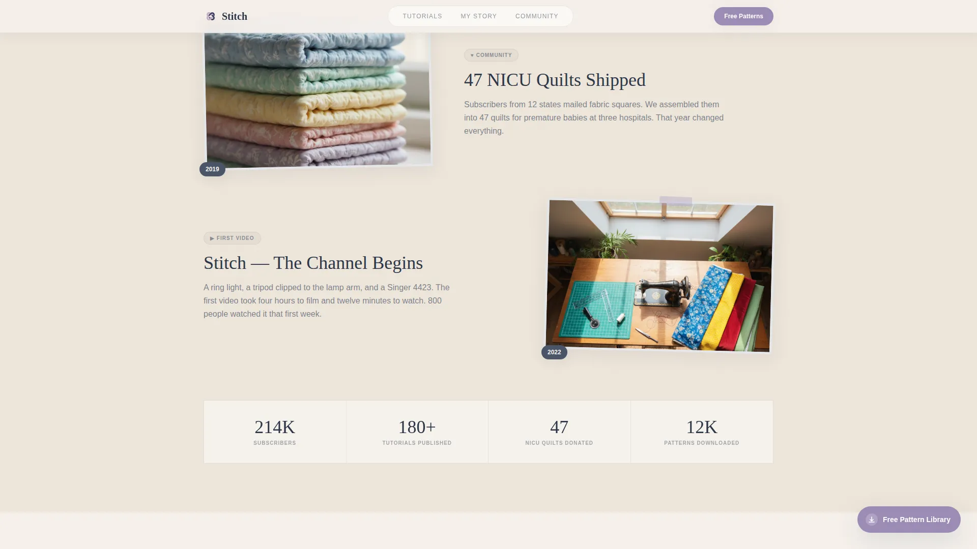 Quilting & Sewing Content Specialist Professional Website Template