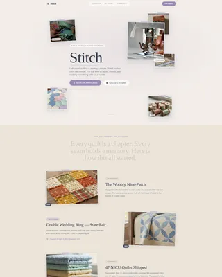 Quilting & Sewing Content Specialist Professional Website Template