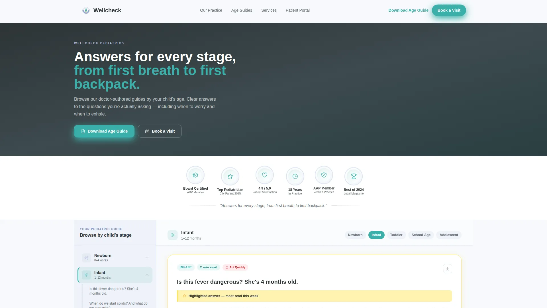 Specialist Pediatric & Child Health Appointment Booking Website Template