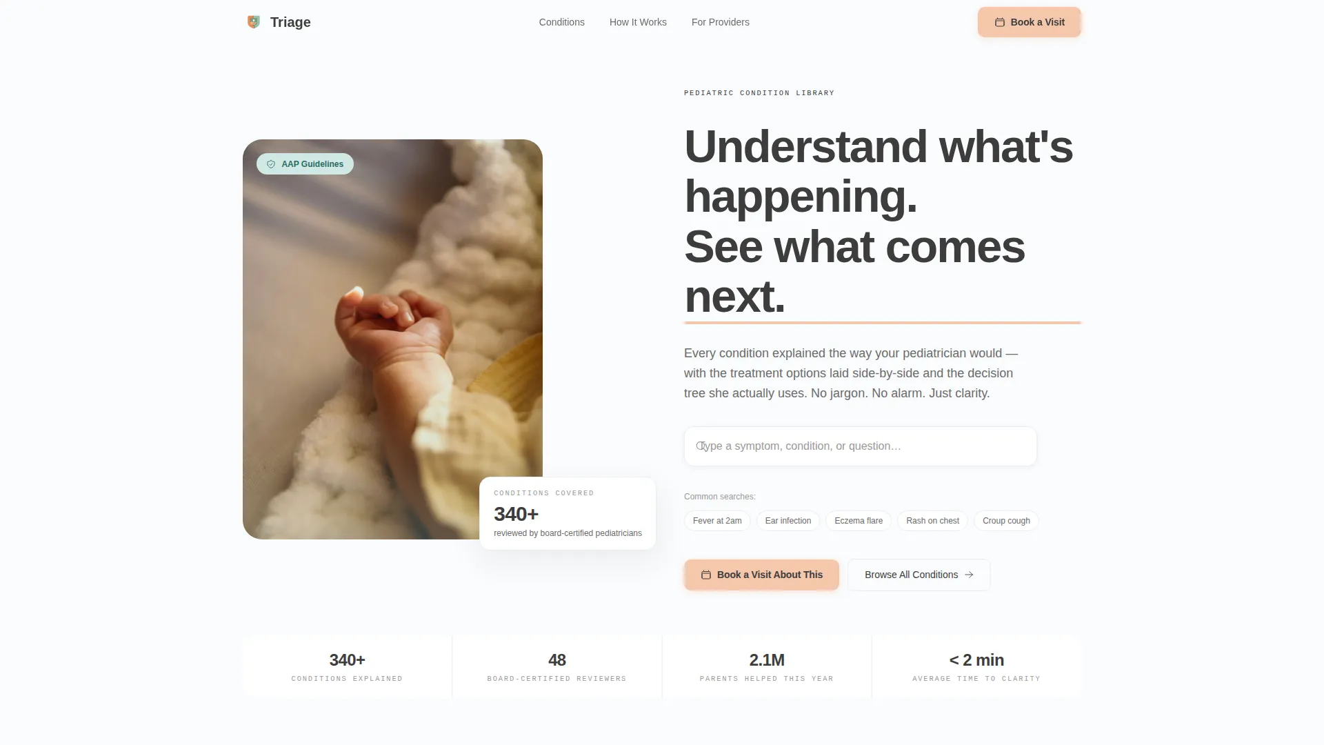 Pediatrician Condition & Treatment Library Landing Page