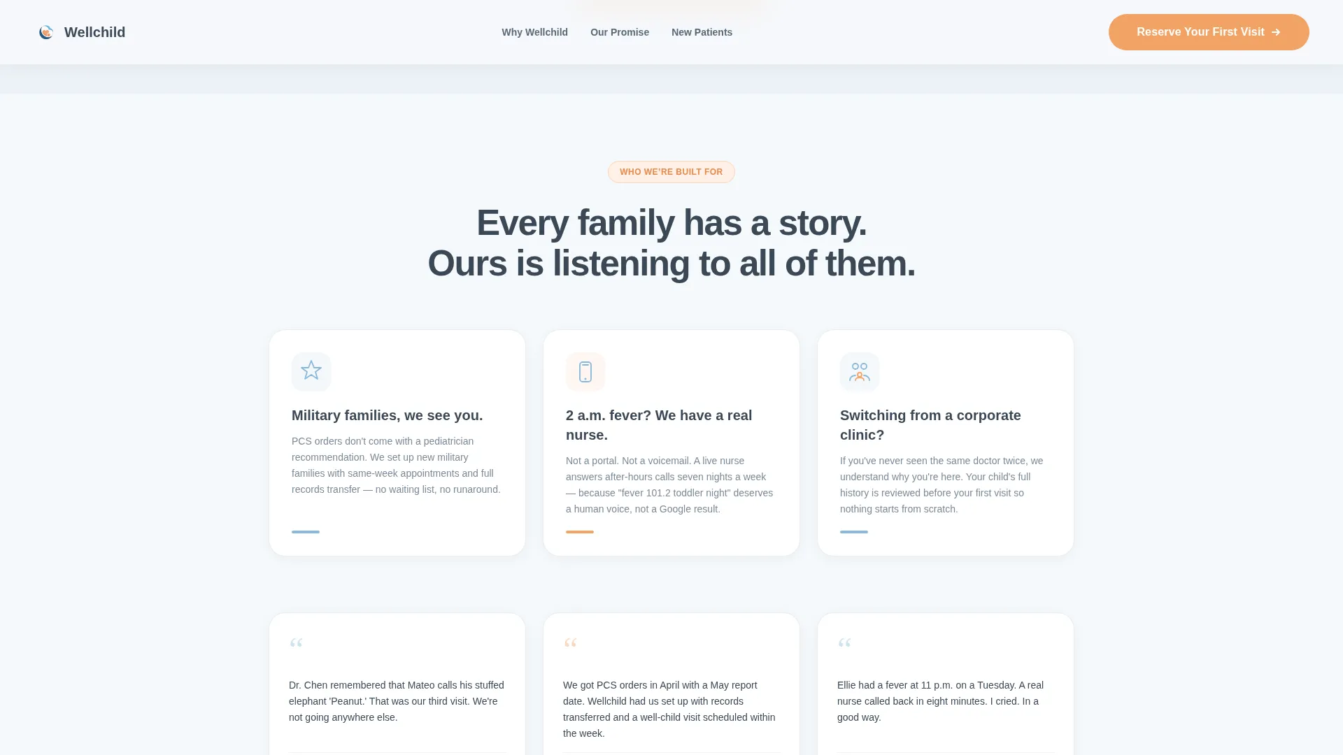 Pediatrician New Patient Landing Page Template