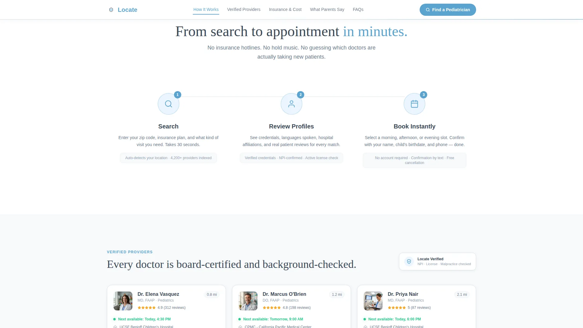 Directory Landing Page Template for Booking