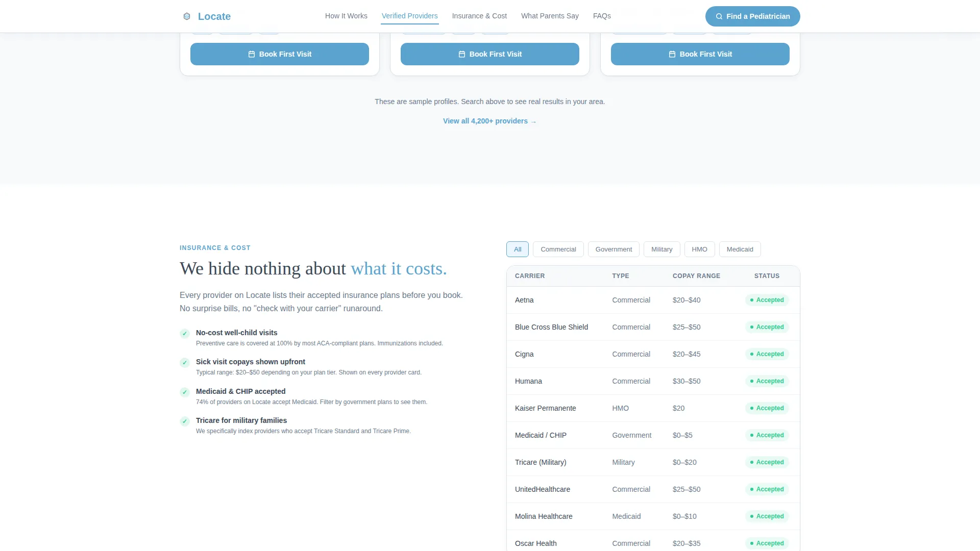 Directory Landing Page Template for Booking