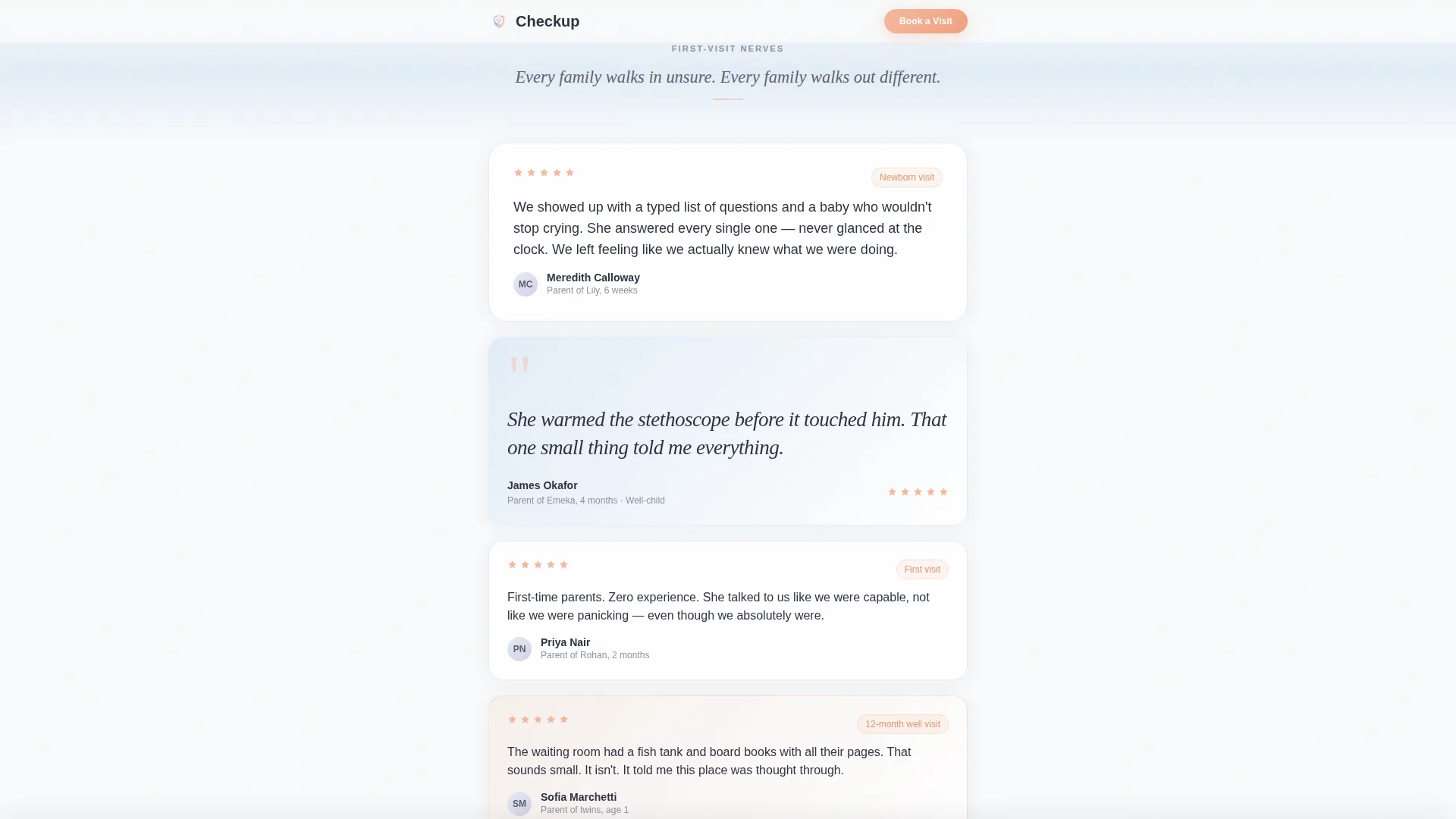 Pediatrician Testimonial Landing Page Template
