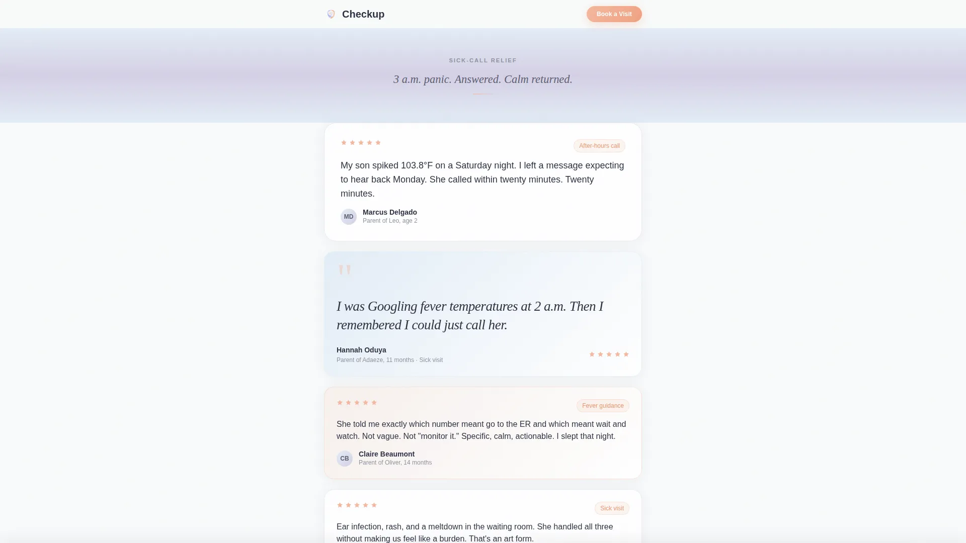 Pediatrician Testimonial Landing Page Template