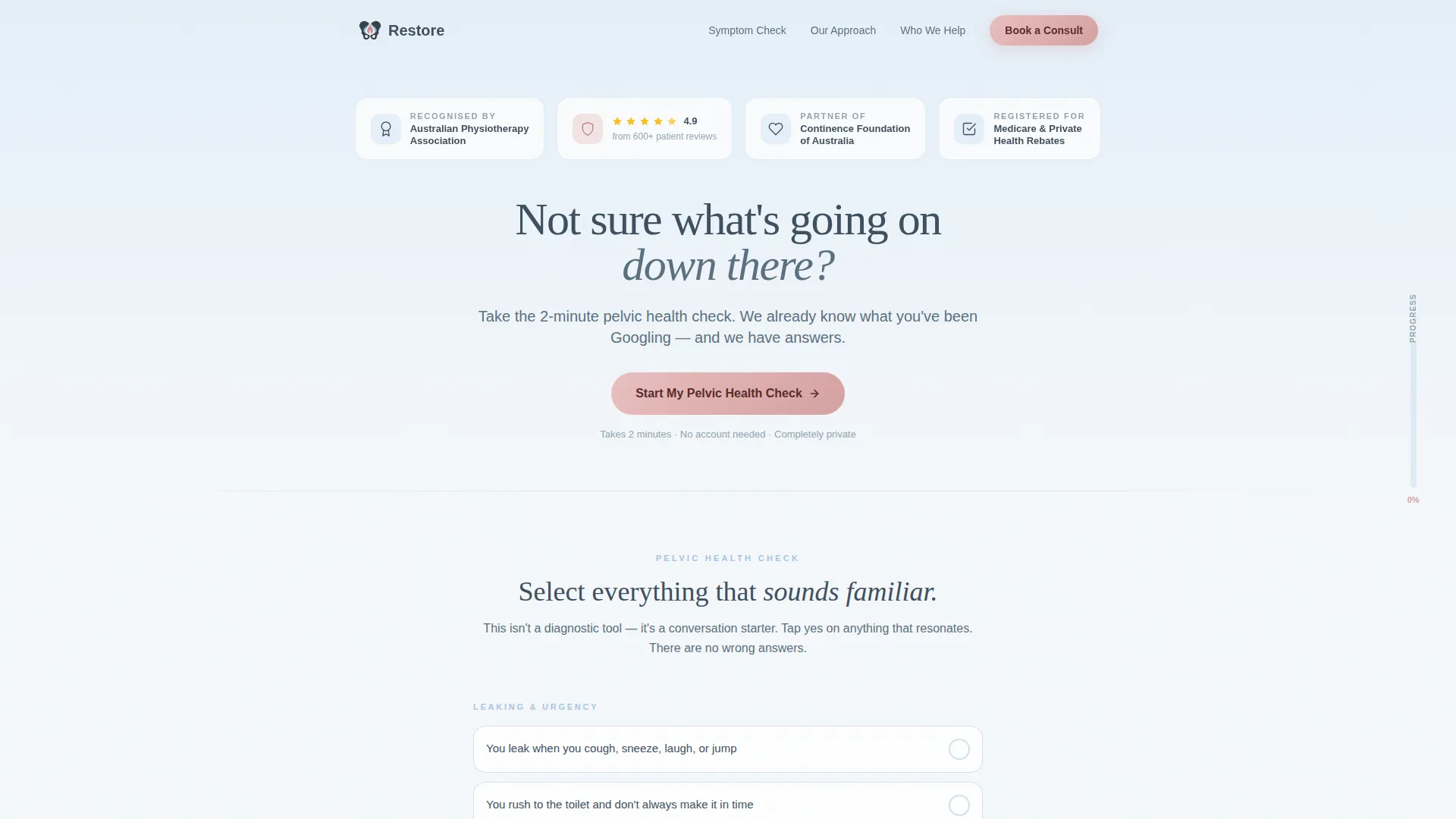 Pelvic Health Clinic Landing Page Template