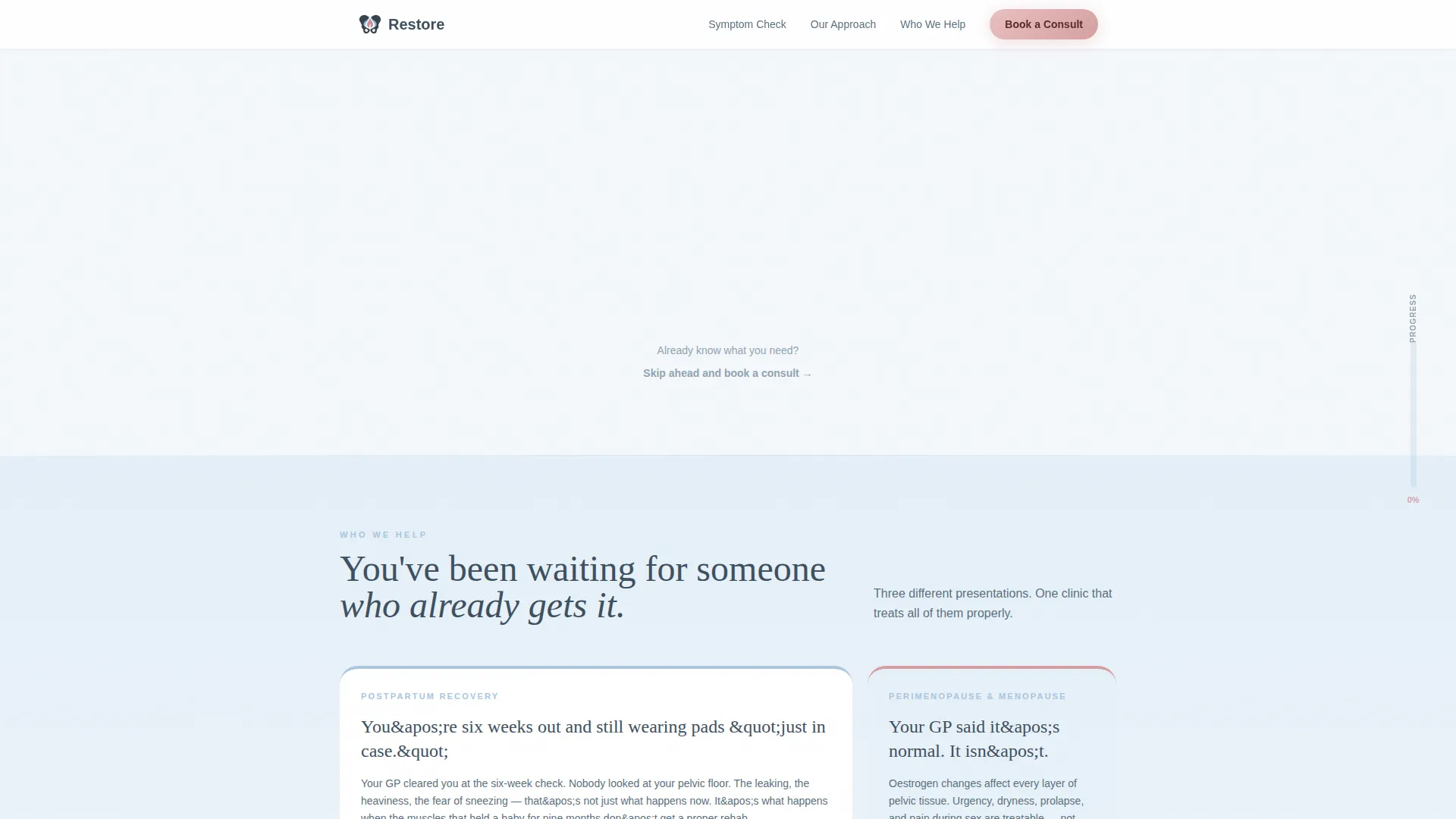 Pelvic Health Clinic Landing Page Template