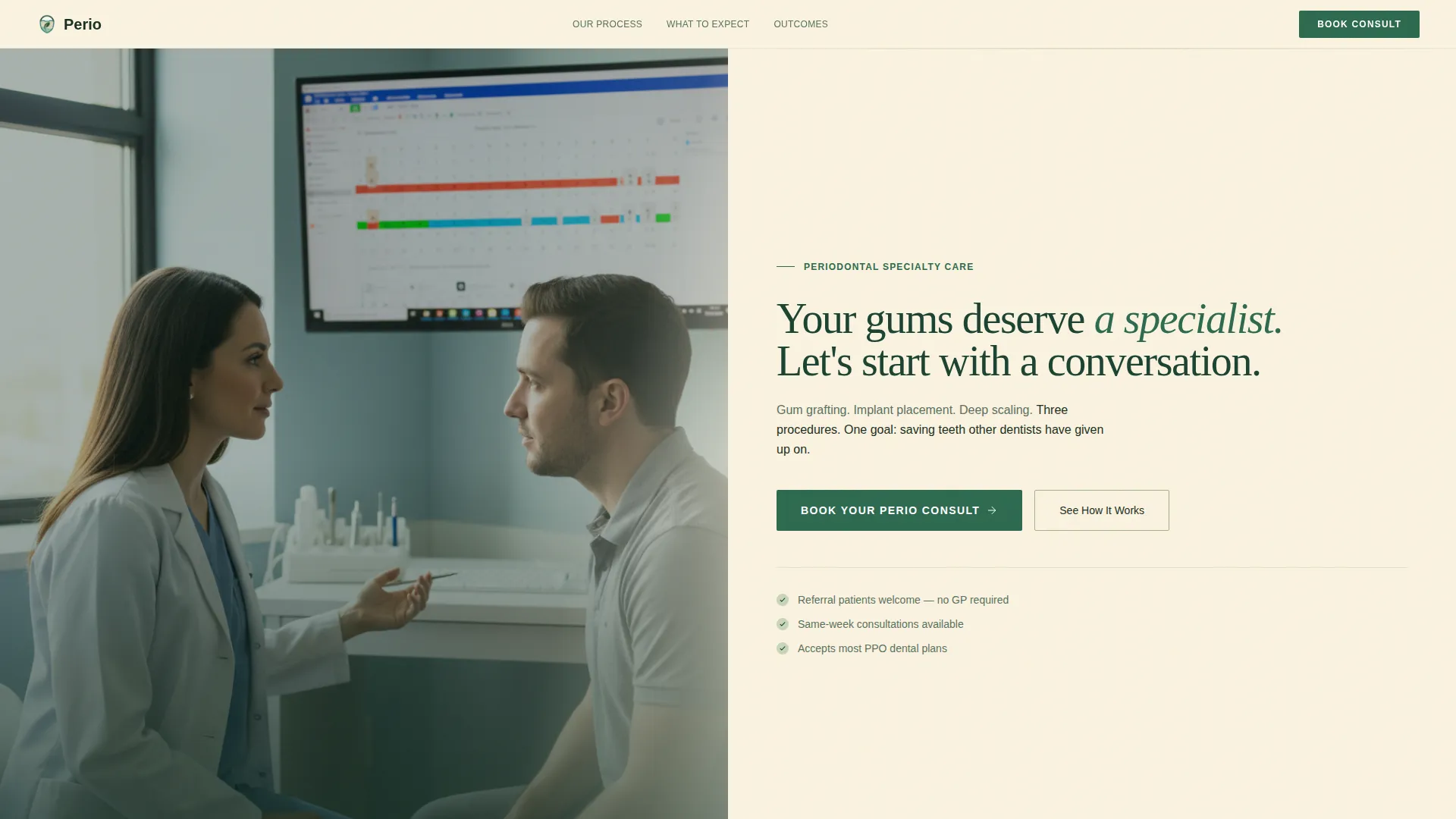 Periodontist Appointment Booking Landing Page