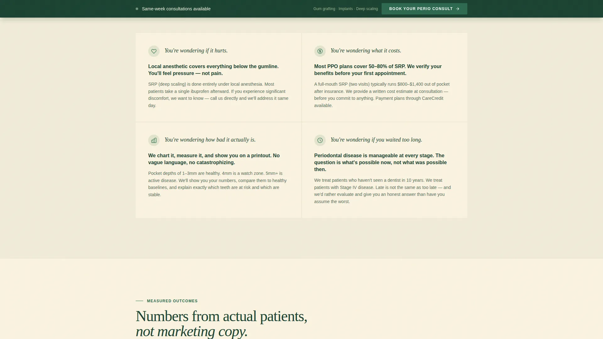 Periodontist Appointment Booking Landing Page