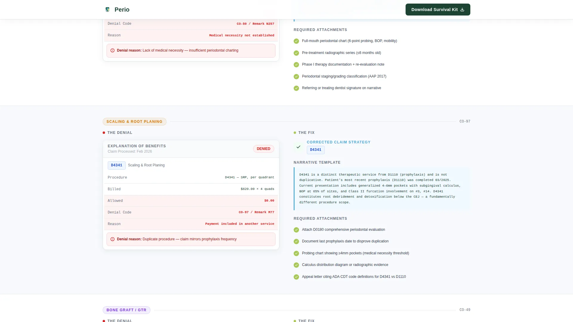 Periodontist Insurance & Billing Landing Page Template