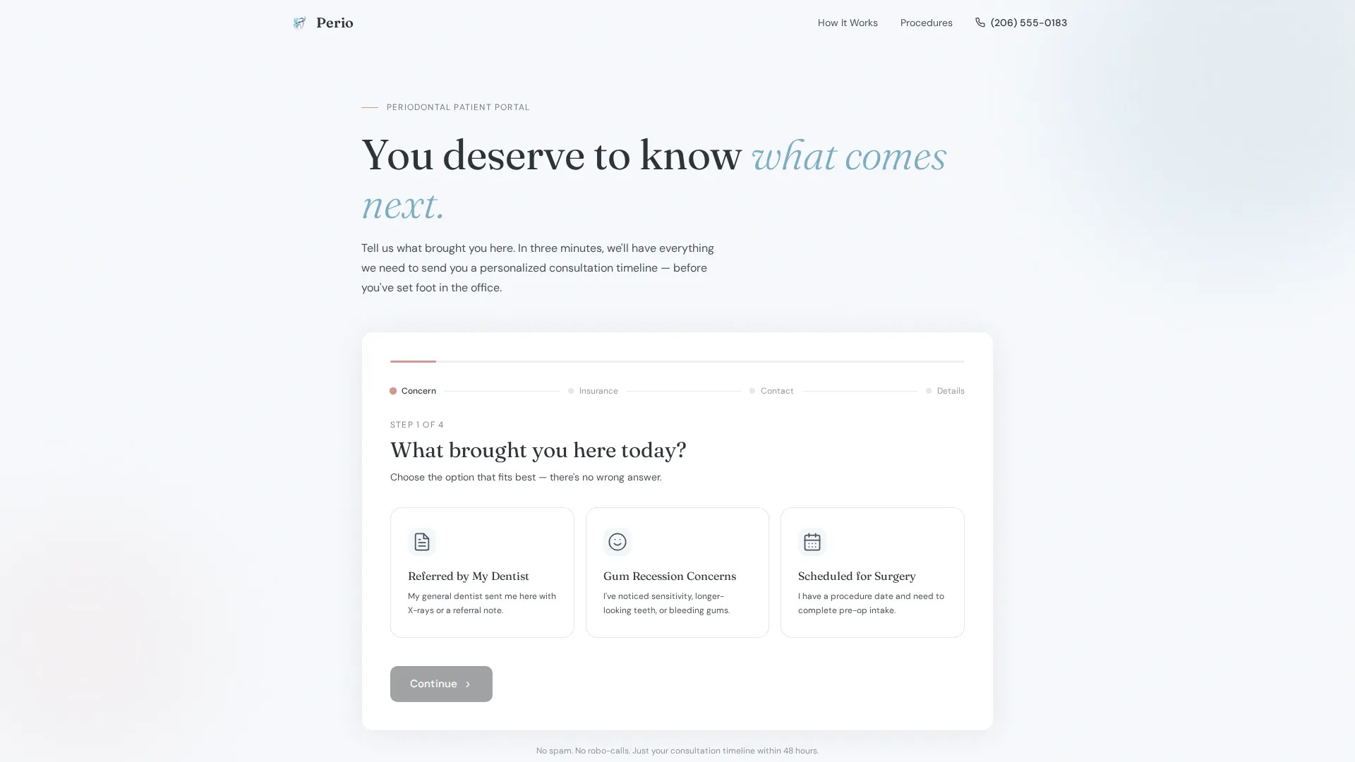 Periodontist Patient Portal Landing Page Template