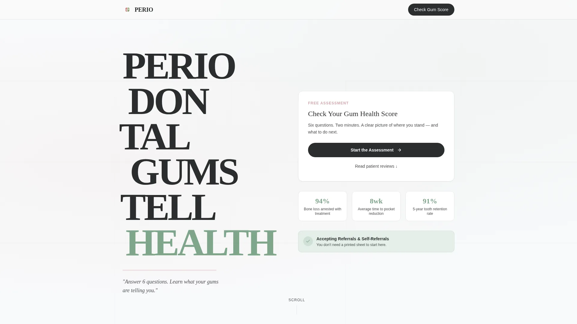 Periodontist Advanced Booking Website Template