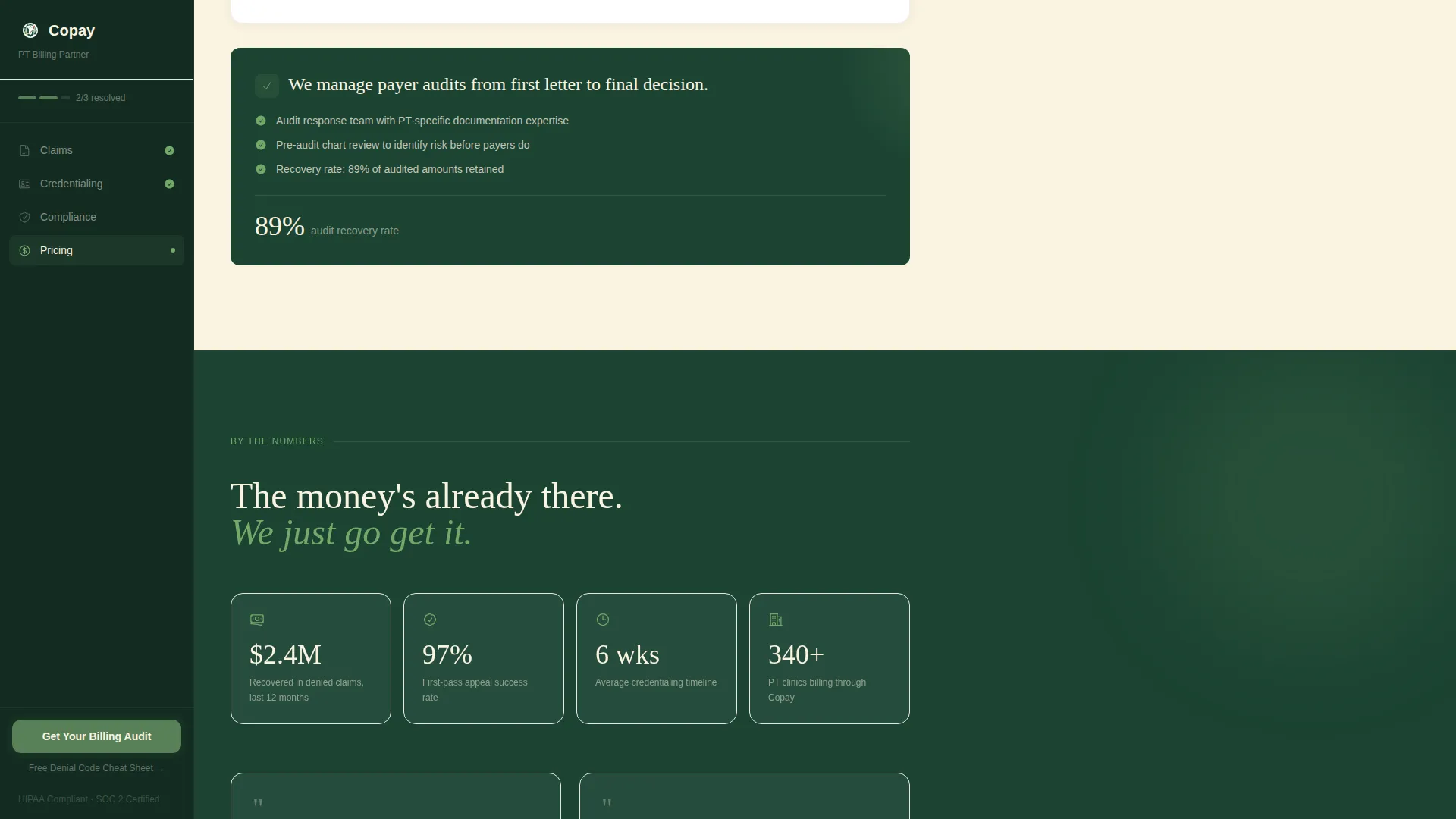 PT Billing Landing Page Template for Clinic Owners