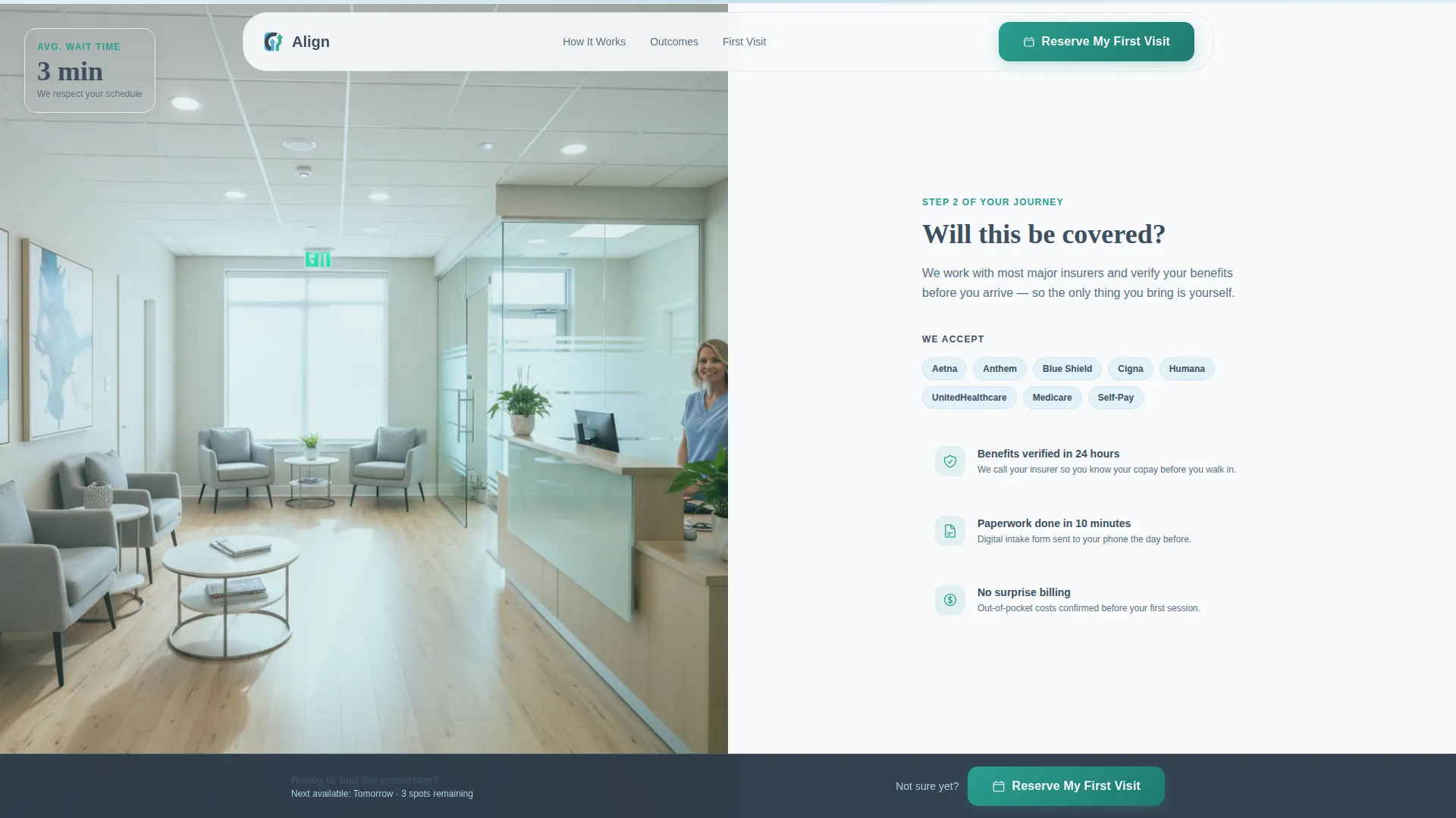 Physical Therapy New Patient Landing Page Template