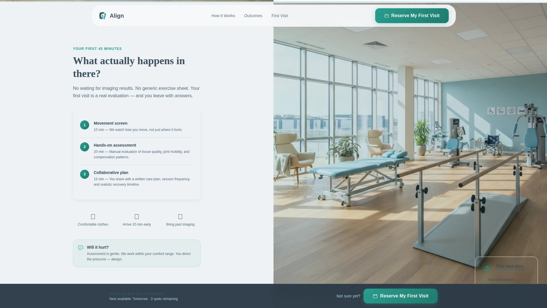 Physical Therapy New Patient Landing Page Template