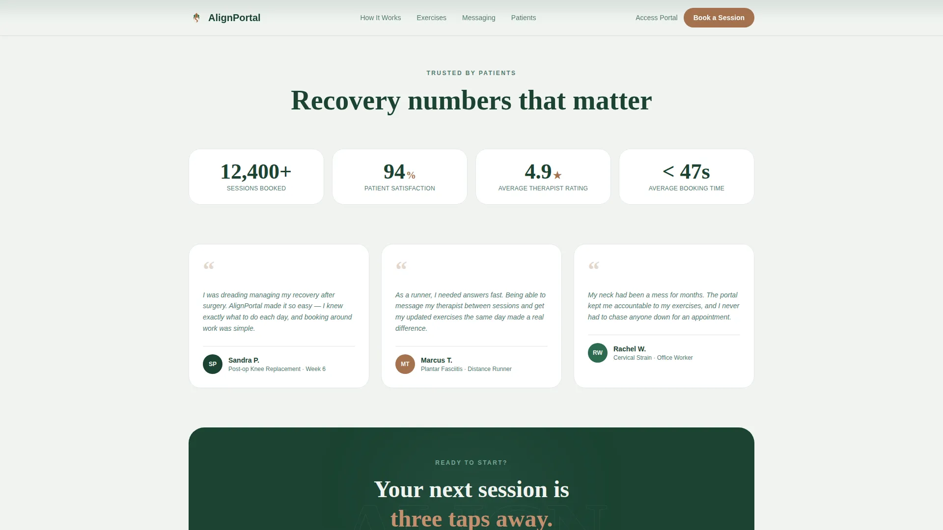Physical Therapist Patient Booking Website Template