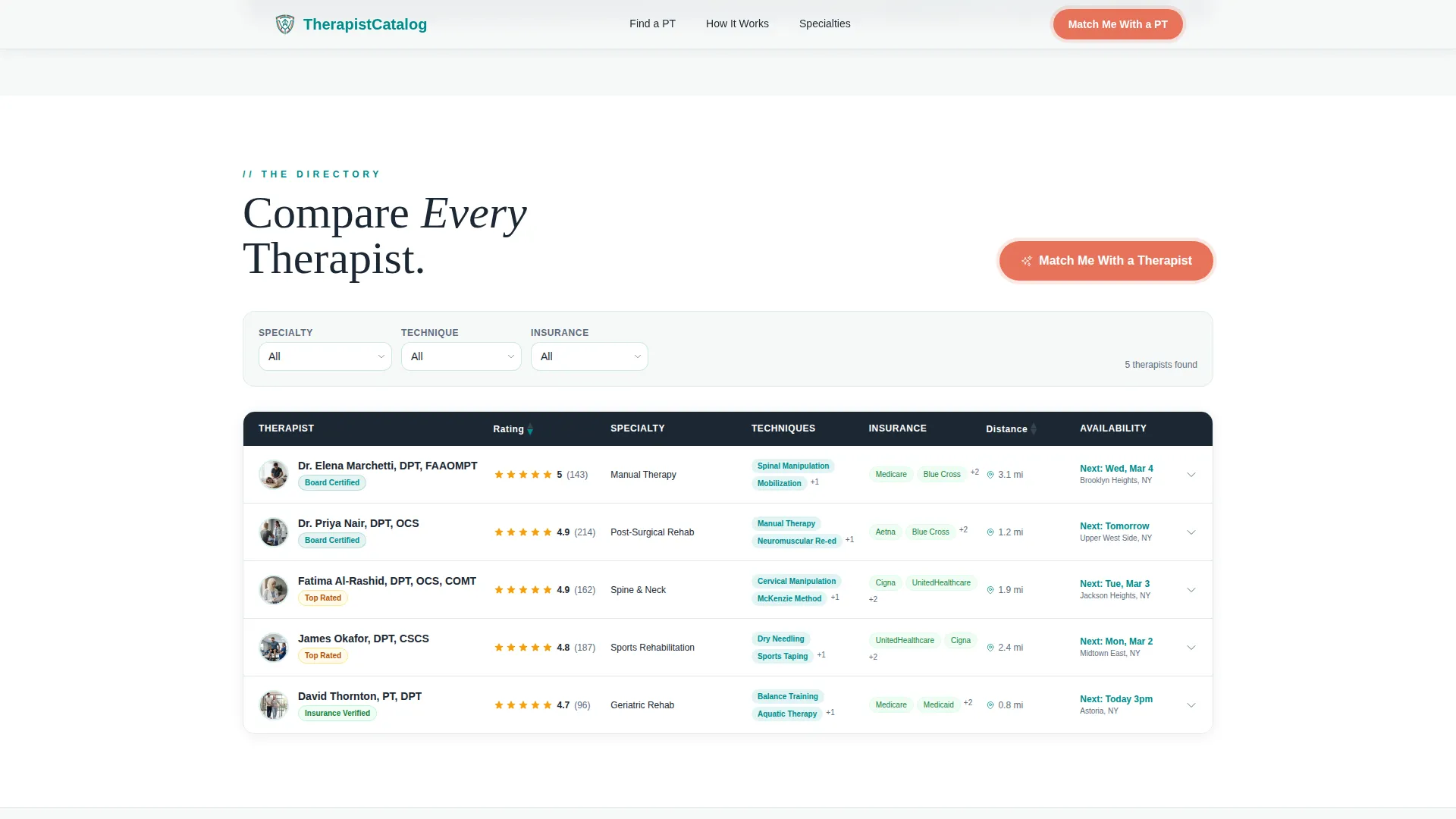 Trusted Physical Therapist Landing Page Template