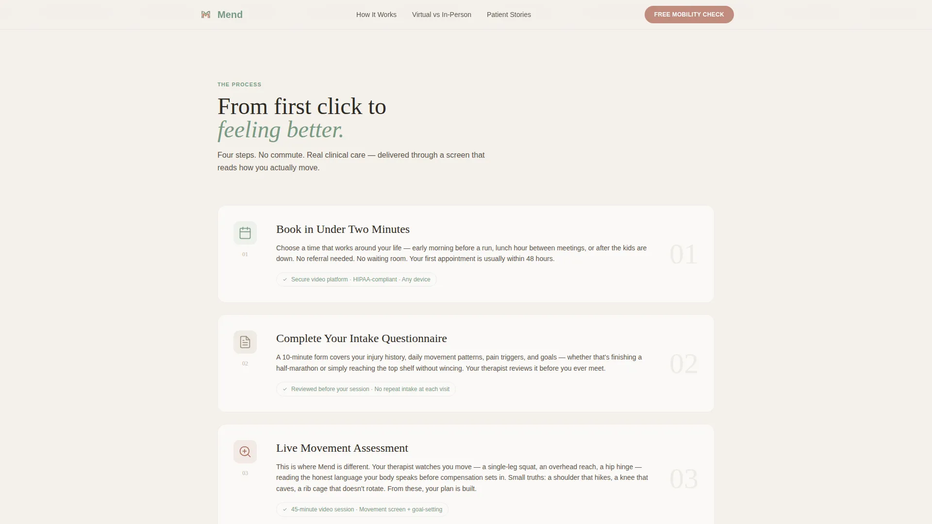 Virtual Physical Therapy Landing Page Template