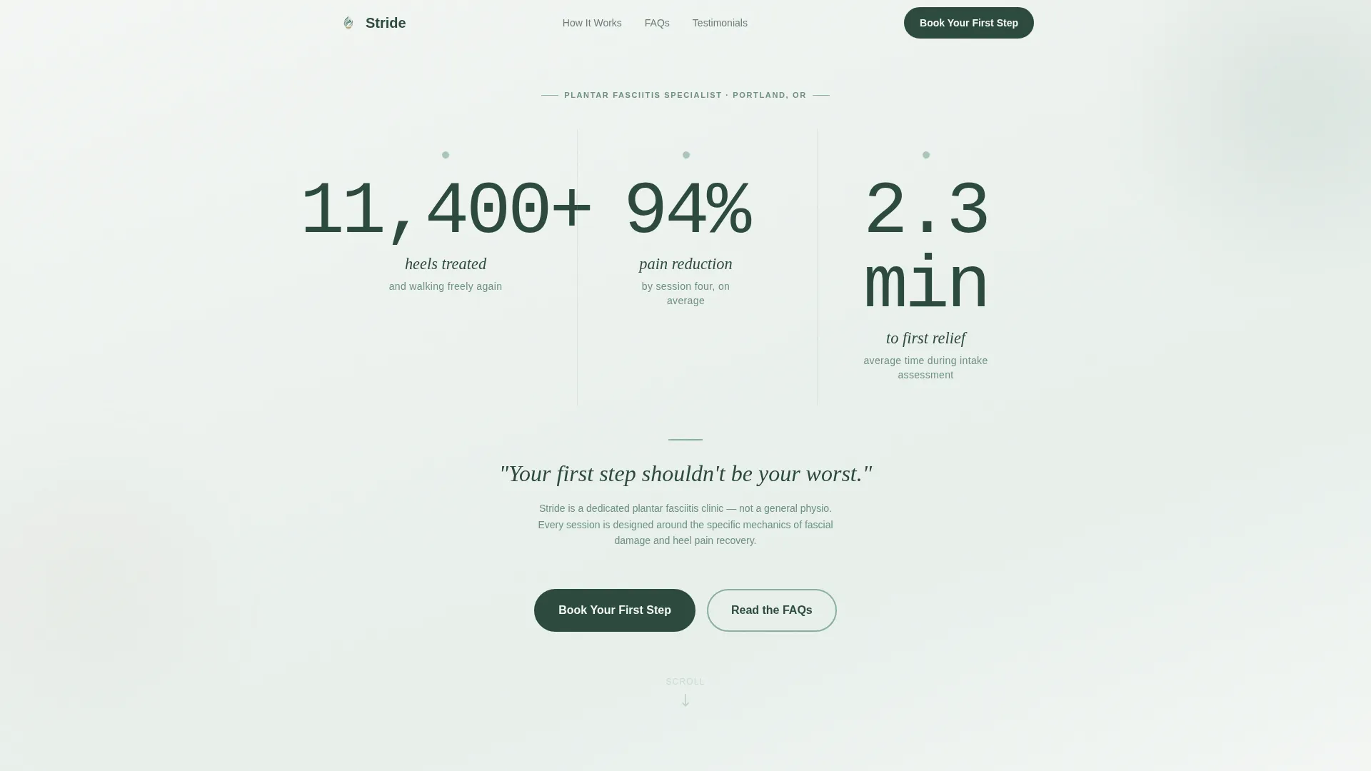 Plantar Fasciitis Specialist Landing Page Template