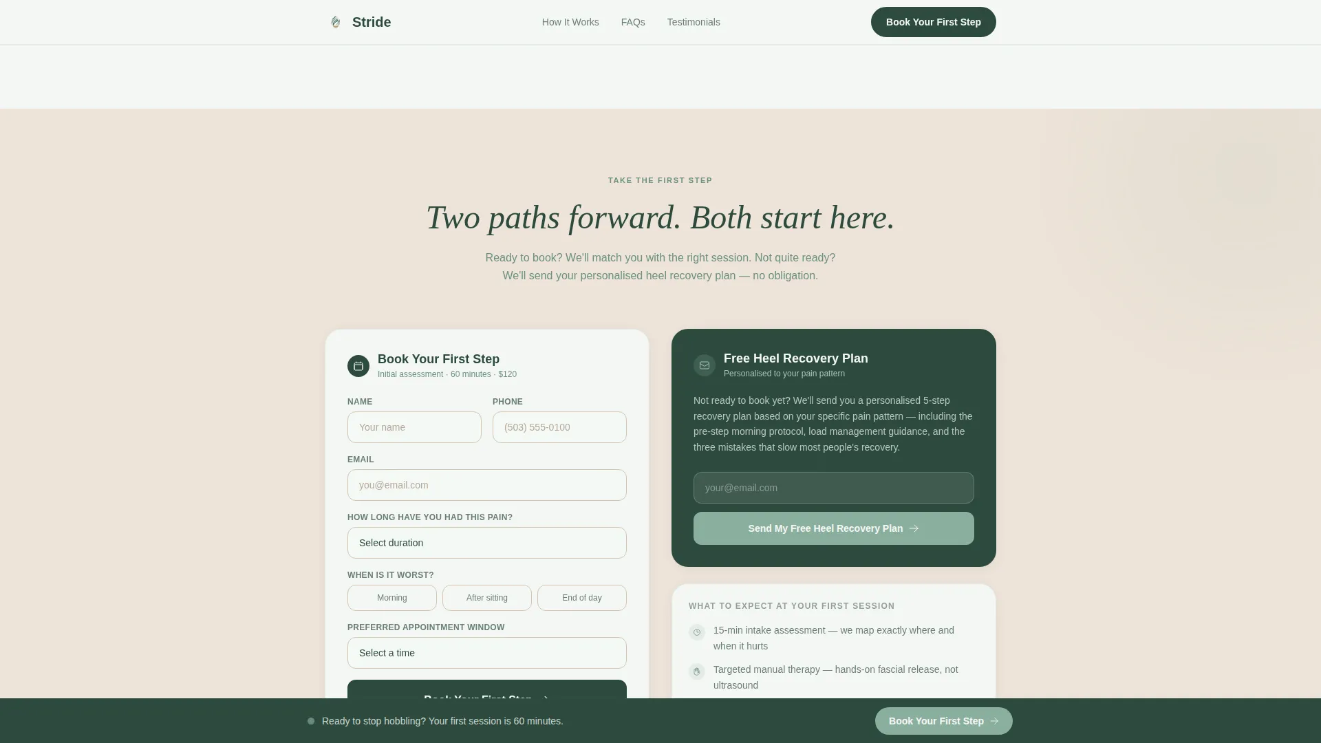 Plantar Fasciitis Specialist Landing Page Template