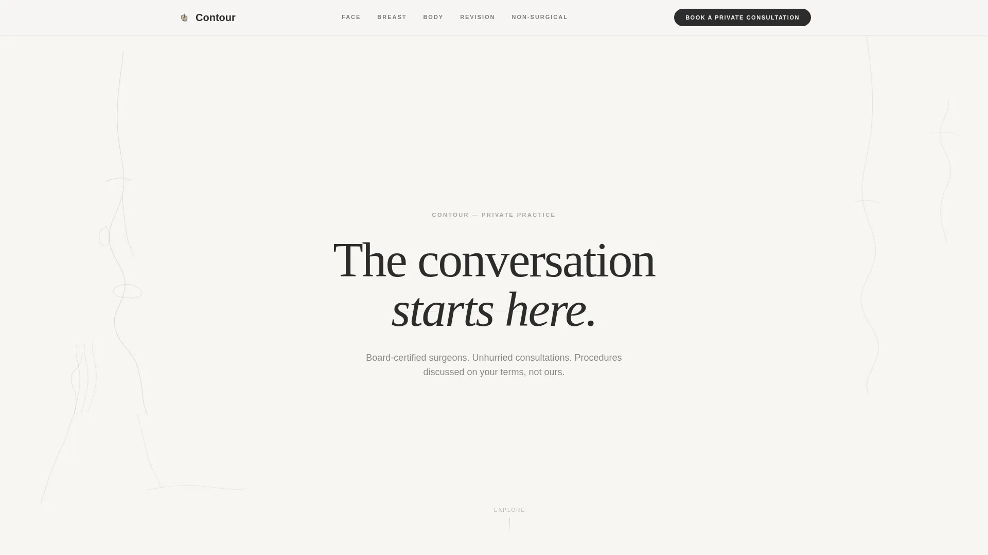 Plastic Surgeon Appointment Booking Landing Page
