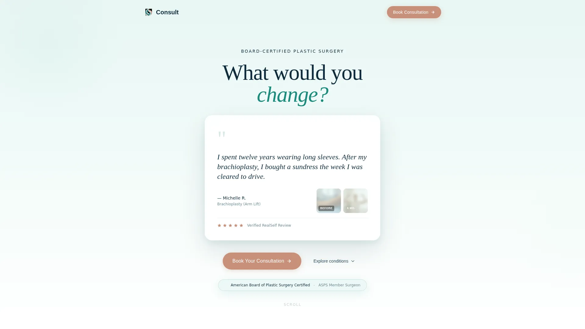Transformative Surgeon Landing Page Template
