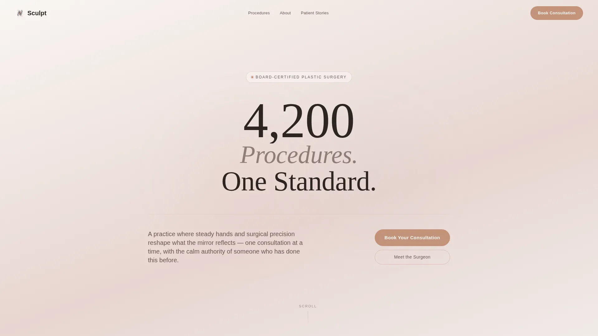 Plastic Surgeon Consultation Booking Landing Page